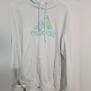 Adidas Pastel Blue Hoodie with Logo